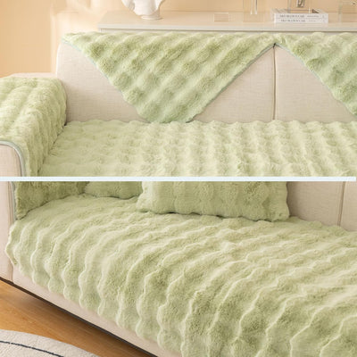 Plush Non Slip Sofa Mat - Matcha Green