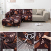 L Shape Sofa Cover - Choco Leaf