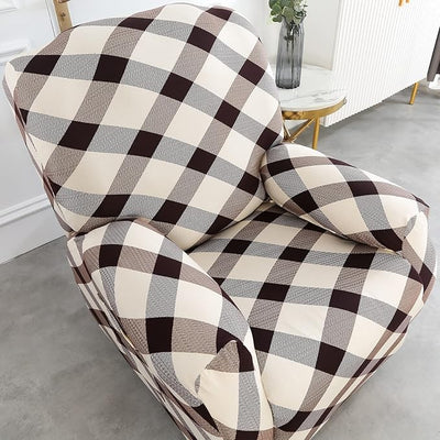 Premium Printed Recliner Sofa Cover : Cross Brown