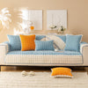 French Corduroy Lace Sofa Mat - Frost Blue