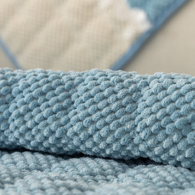 French Corduroy Lace Sofa Mat - Frost Blue