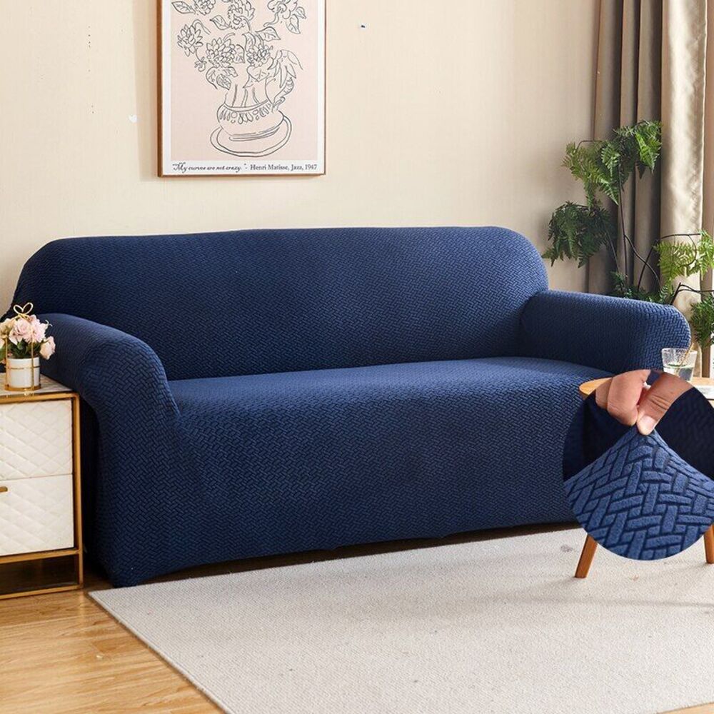 2025 Polar Fleece Sofa Cover : Navy