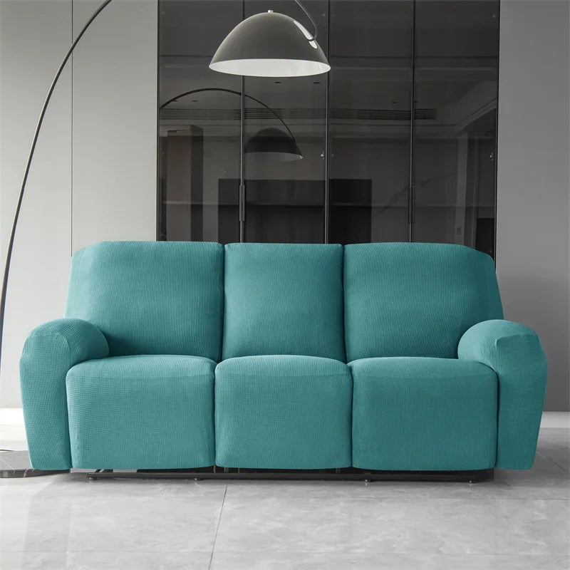 Premium Jacquard Recliner Sofa Cover : Teal
