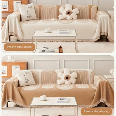 Premium Double Sided Chenille Sofa Covers - Beige Juniper