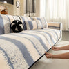 Vintage Modern Velveteen Sofa Mat - Grey/White