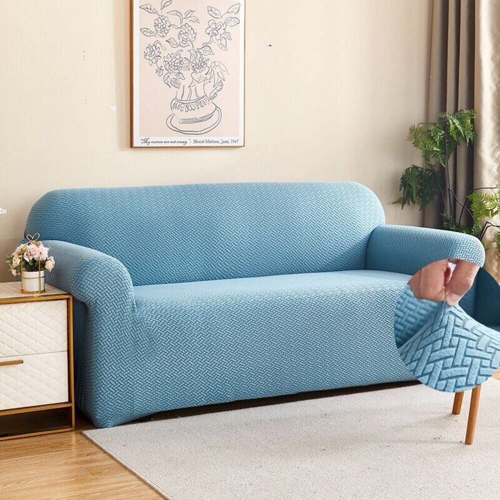 2025 Polar Fleece Sofa Cover : Sky Blue