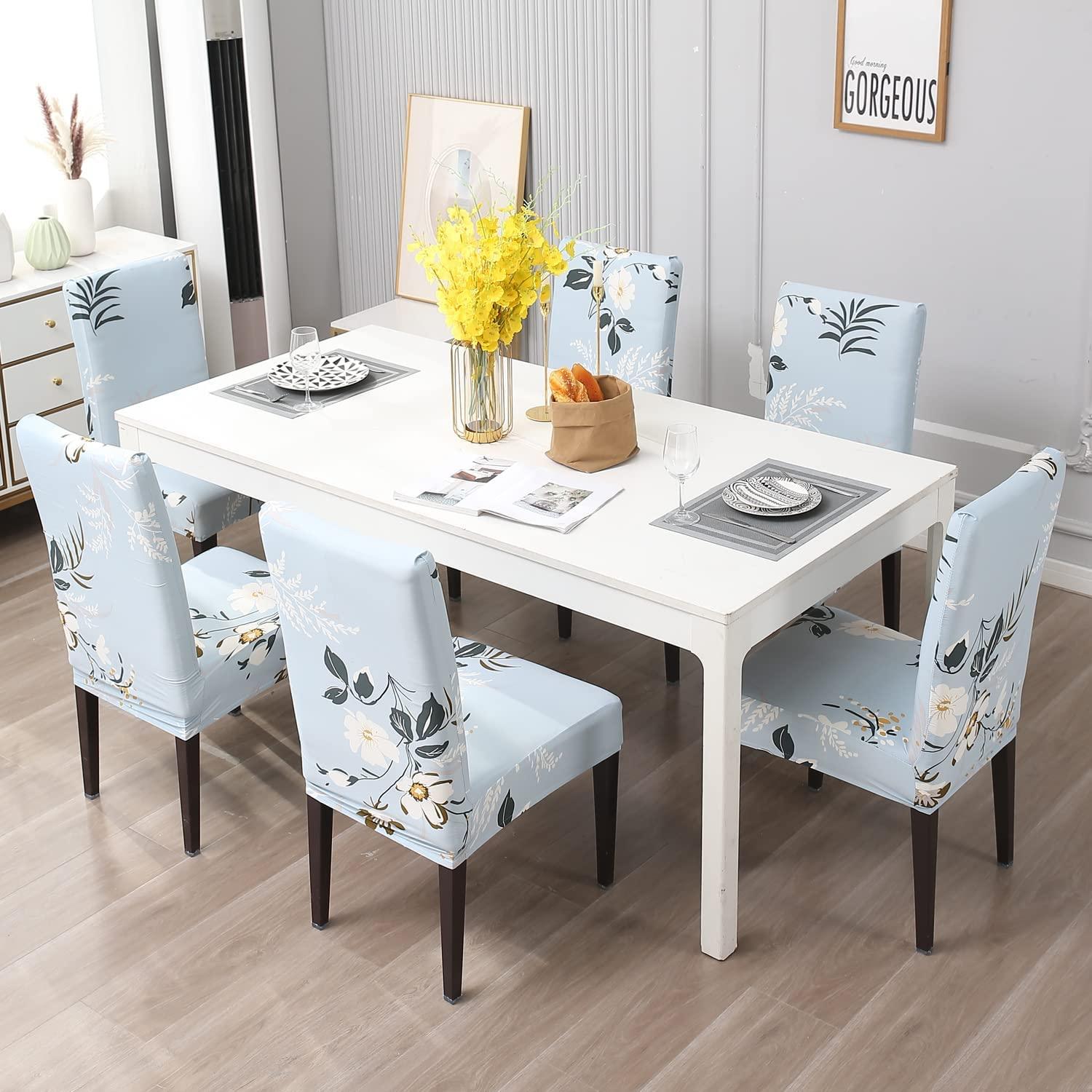 Stretchable Chair Covers, Subtle Sky - Trendize