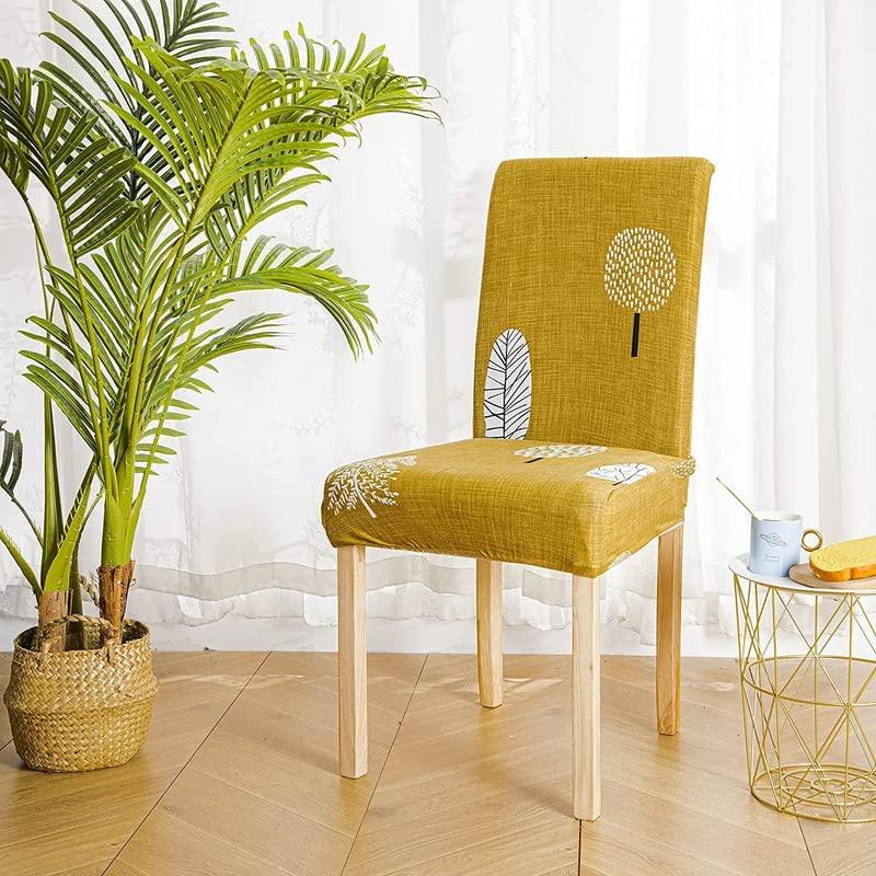 Stretchable Chair Covers, Mustard Leaf - Trendize